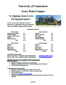 University of Connecticut Avery Point Campus Engineering Curriculum